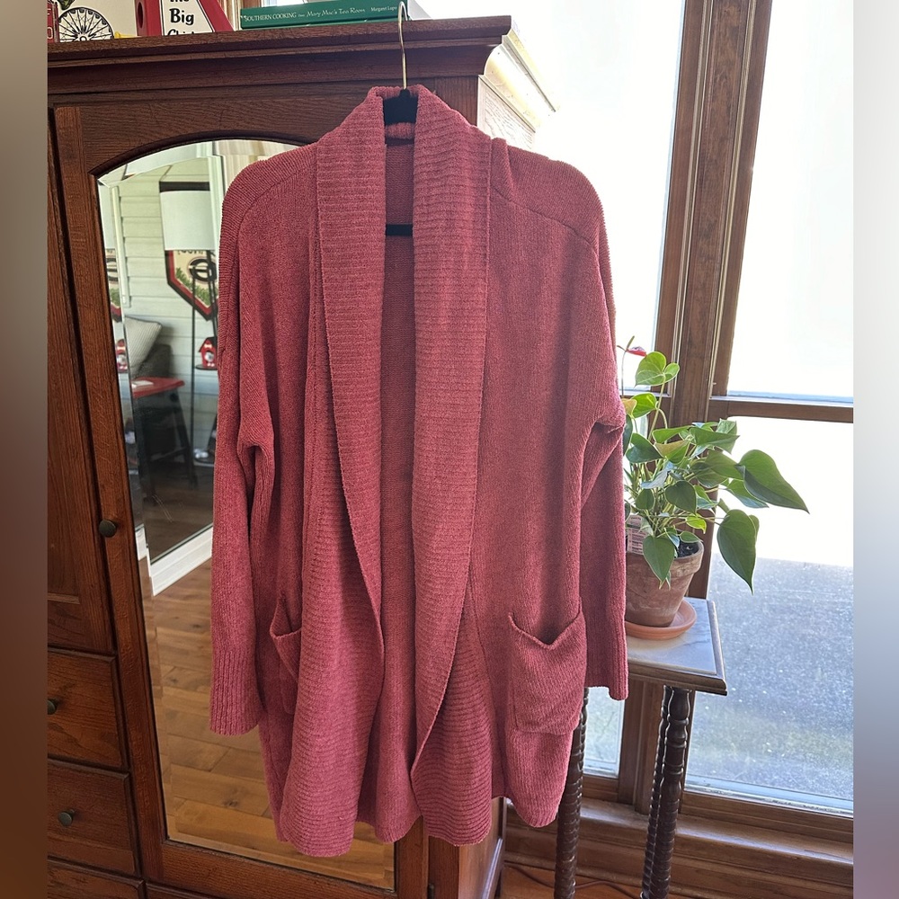 Barefoot Dreams Cardigan. Size XL. Red/Maroon color.
